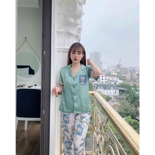 Đồ Bộ Pijama lụa họa tiết thiết kế