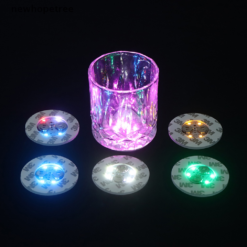 Bộ 5 Đế Lót Ly Rượu Có Đèn LED Thay Đổi Màu Sắc 3 Chế Độ
