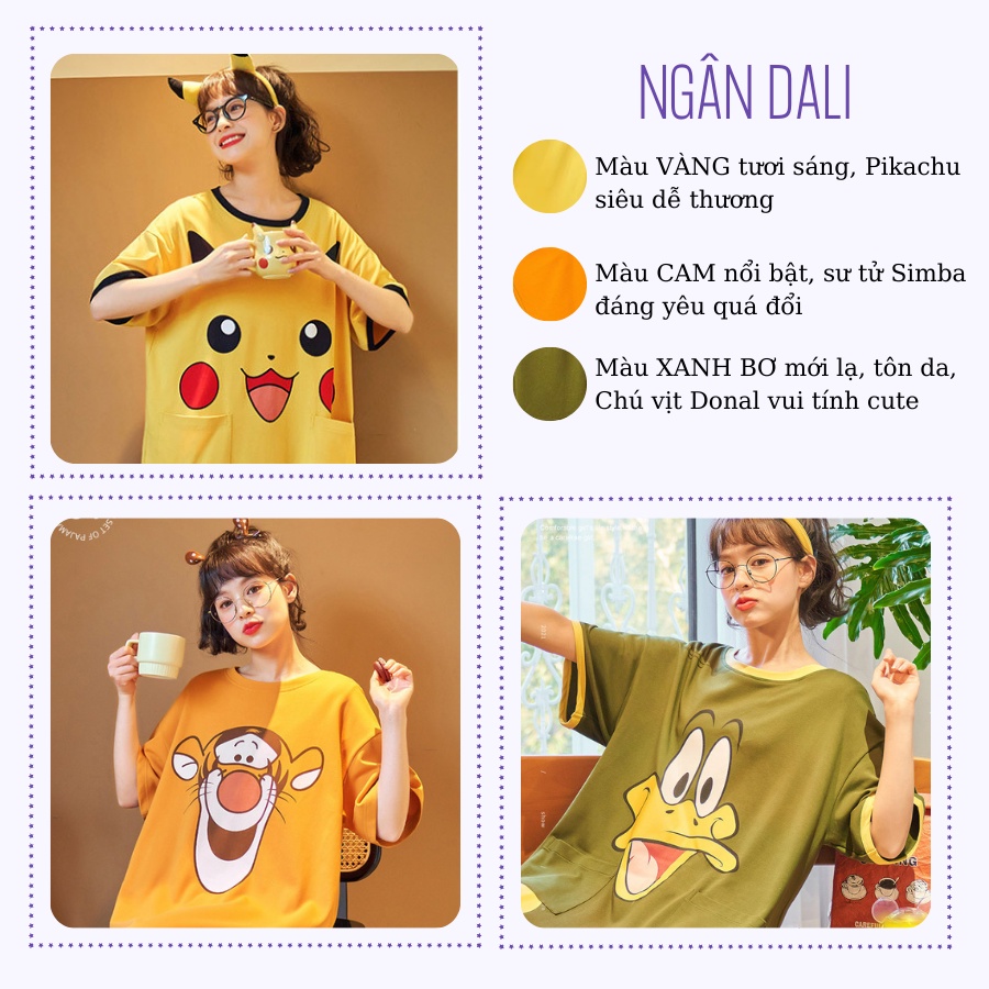 Đồ ngủ nữ đẹp, đồ mặc nhà xinh trẻ trung đáng yêu dễ thương mẫu mới nhất năm 2022- Form có tay cute hoạt hình hot tiktok | BigBuy360 - bigbuy360.vn