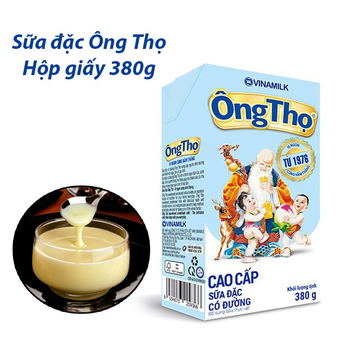 [SỮA ĐẶC CÓ ĐƯỜNG] Sữa đặc Ông Thọ chữ xanh - Dạng hộp giấy 380g (DATE T7/2022)