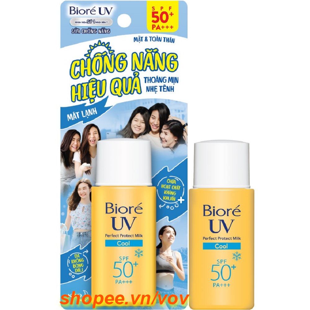 Sữa Chống Nắng 25ml Biore UV Perfect Protect Milk Cool Mát Lạnh SPF50+/PA+++ Bảo Vệ Da Hoàn Hảo, Vov Cung Cấp & Bảo Trợ.