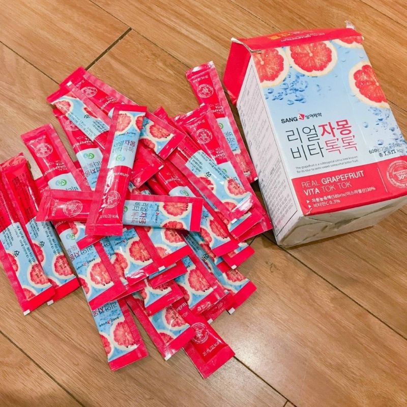 Trà Bưởi Giảm Cân Sanga Real Grapefruit Vita Tok Tok 30 Gói Hàn Quốc Chính Hãng
