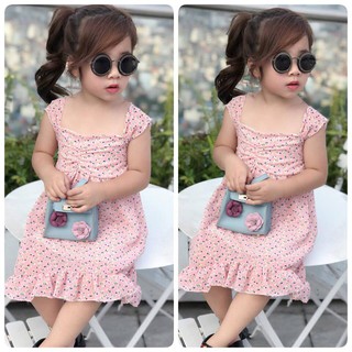 Đầm voan maxi đuôi cá bé gái