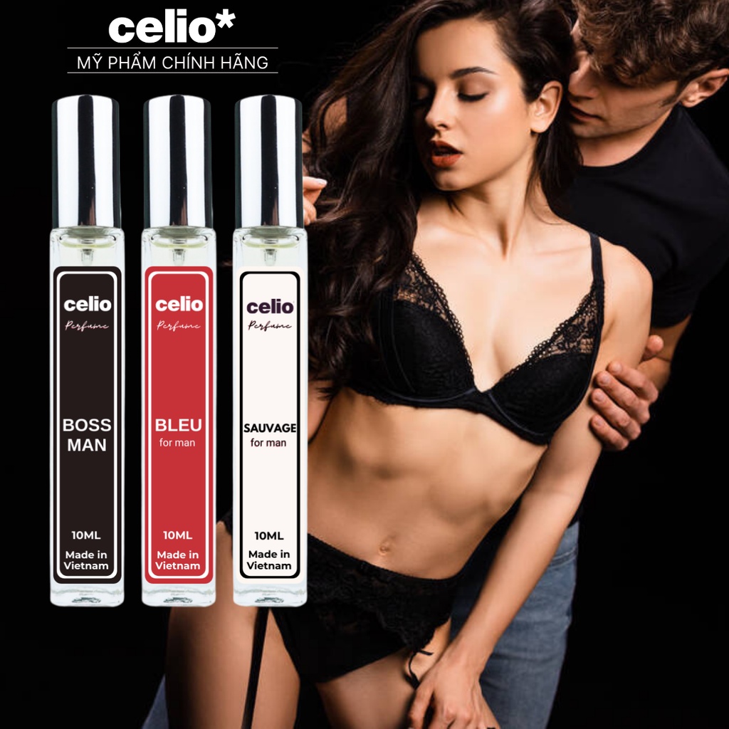 Tinh Dầu Nước Hoa Nam CELIO Bleu 10ml Xịt Thơm Body Nam Tính, Lịch Lãm, Bí Ẩn