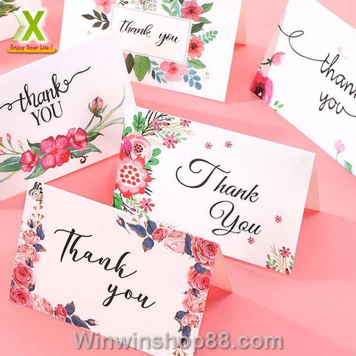 Bộ 6 thiệp thông điệp cảm ơn THANK YOU - Winz.vn