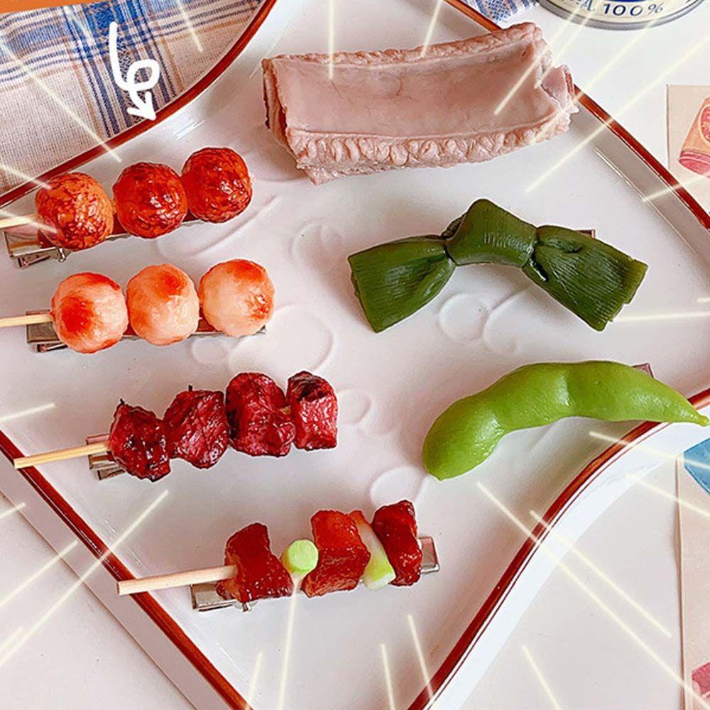 Kẹp Tóc Hình Thịt Nướng Bbq Bằng Nhựa Phong Cách Hàn Quốc Vui Nhộn Dành Cho Nữ