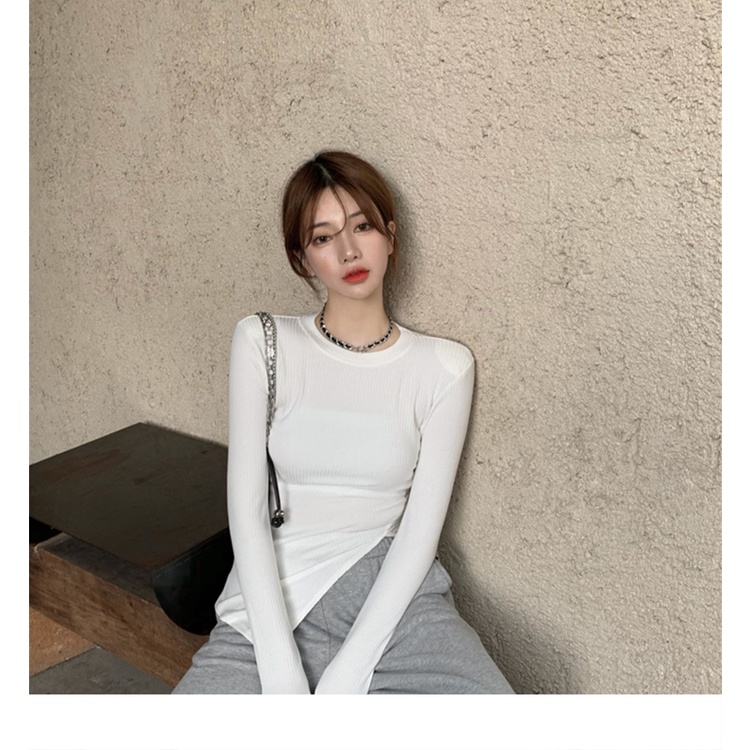 NRVP Áo Thun Nữ Tay Dài 100% Cotton Thời Trang Hàn Quốc