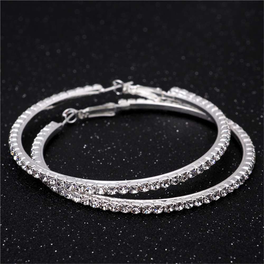 Khuyên Tai Tròn Đính Đá Nhiều Màu Thời Trang Cho Nữ