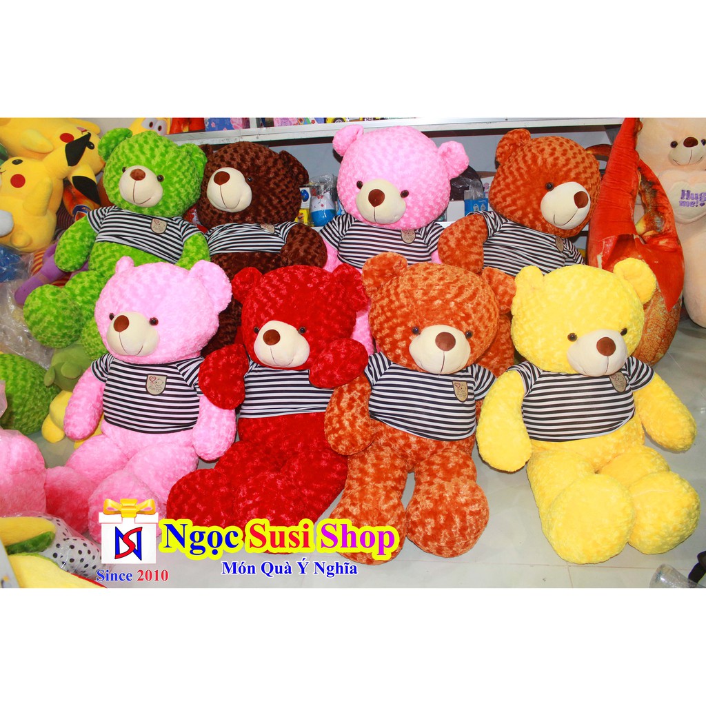 Gấu Bông Teddy Mặc Áo Thun Size Lớn Khổ Vải 1m2 Cao 1m - Bán Lẻ Giá Sỉ