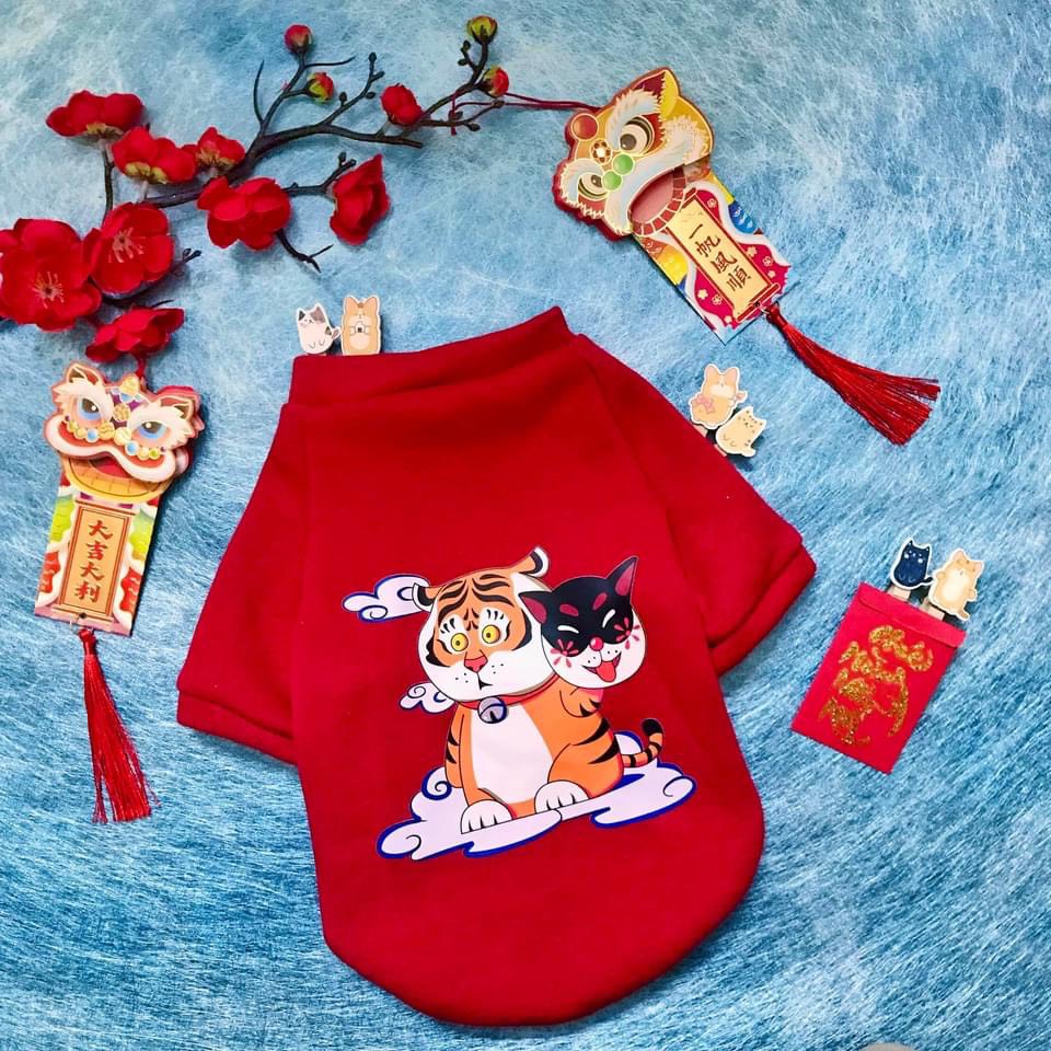 Áo tết dài tay cho mèo - chó