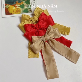 🎀 KẸP TÓC NƠ DÀI VIỀN BÈO TIỂU THƯ - [ Nhà Nấm handmade ]