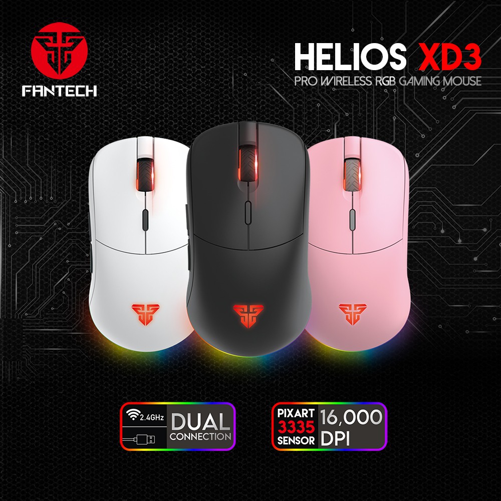 Chuột Gaming Không Dây Fantech XD3 HELIOS 16000DPI LED RGB 16,8 Triệu Màu 6 Phím Macro Có Phần Mềm Tùy Chỉnh Riêng