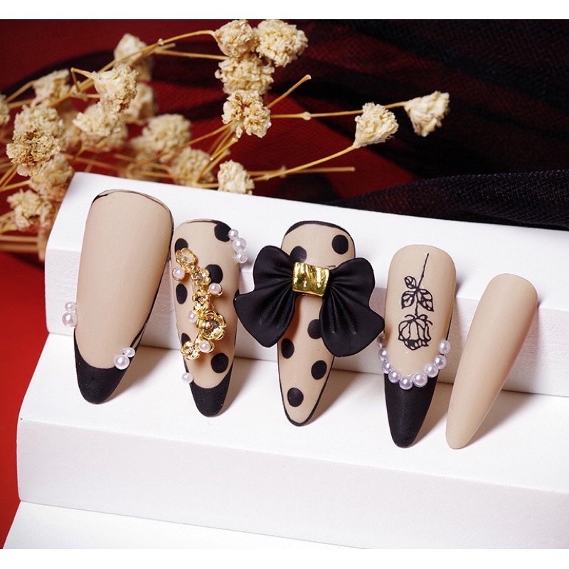 Charm Nơ Nail, phụ kiện trang trí móng tay