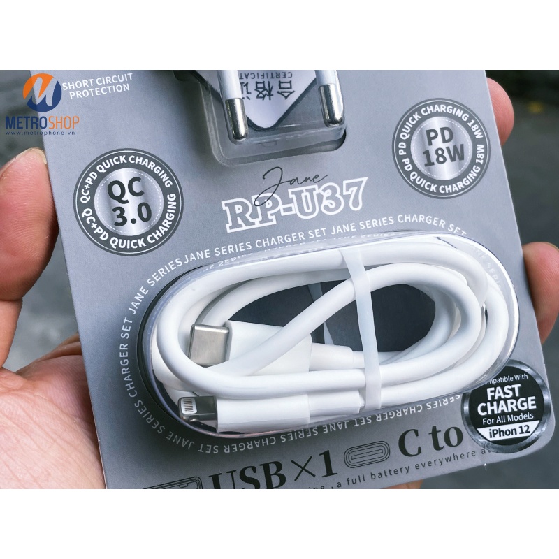 BỘ SẠC NHANH QC 3.0 PD 18W IP REMAX RP-U37