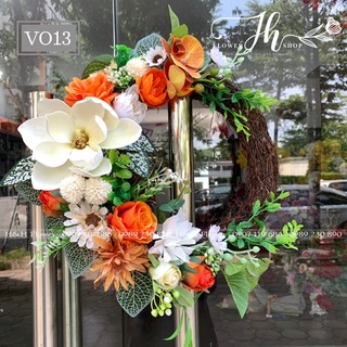 Vòng Hoa Treo Cửa Vòng Tổ Chim Nhiều Màu- HOA LỤA CAO CẤP GIÁ RẺ
