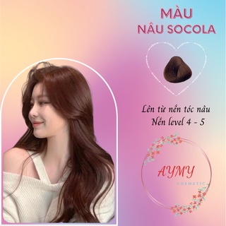 Thuốc nhuộm tóc nâu chocolate - nâu socola trầm không tẩy tại nhà aymy cosmetic