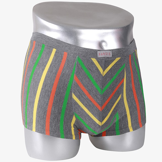 Quần lót đùi nam Narsis F6026 màu ghi sọc vàng cam