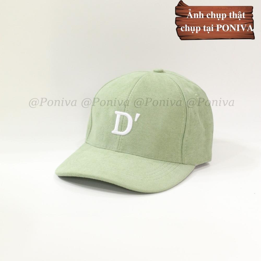 Mũ lưỡi trai ❤️ Nón kết thêu chữ D' chất nhung mịn form unisex D636 phong cách Ulzzang Thời trang PONIVA siêu hot