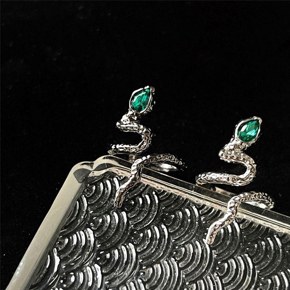 Phụ Kiện Trang Trí Cho Quần Áo Bằng Vải ANEMONE Màu Xanh Lá|Nhẫn Hình Rắn Độc Đáo Thời Trang Hàn Quốc Có Thể Điều Chỉnh Cho Cặp Đôi