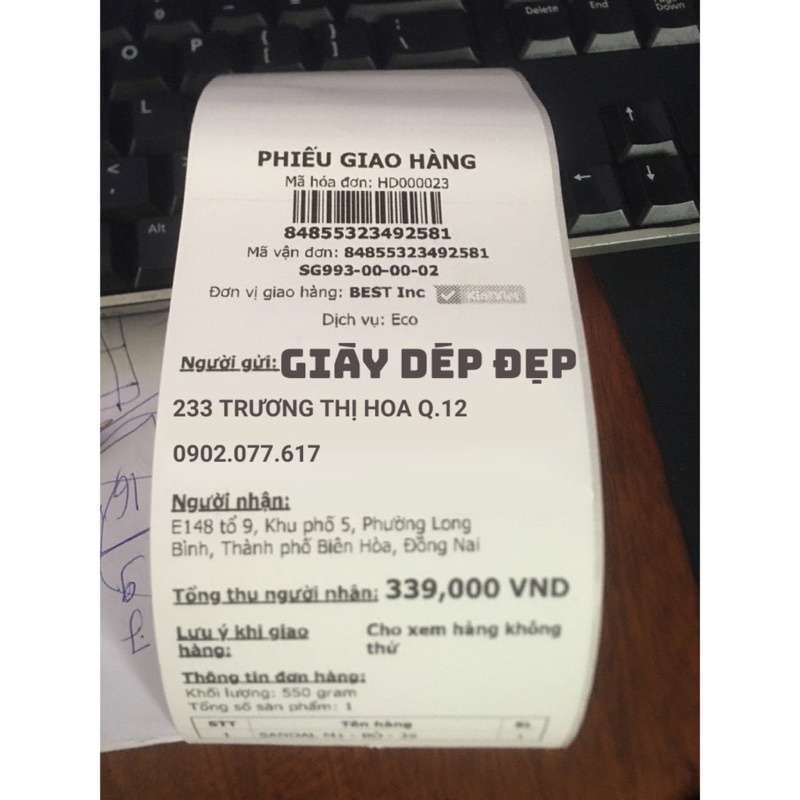 Giấy In Bill k77 30 mét- Giấy In Nhiệt K77 có Keo Dán- Decal K80 Liên Tục