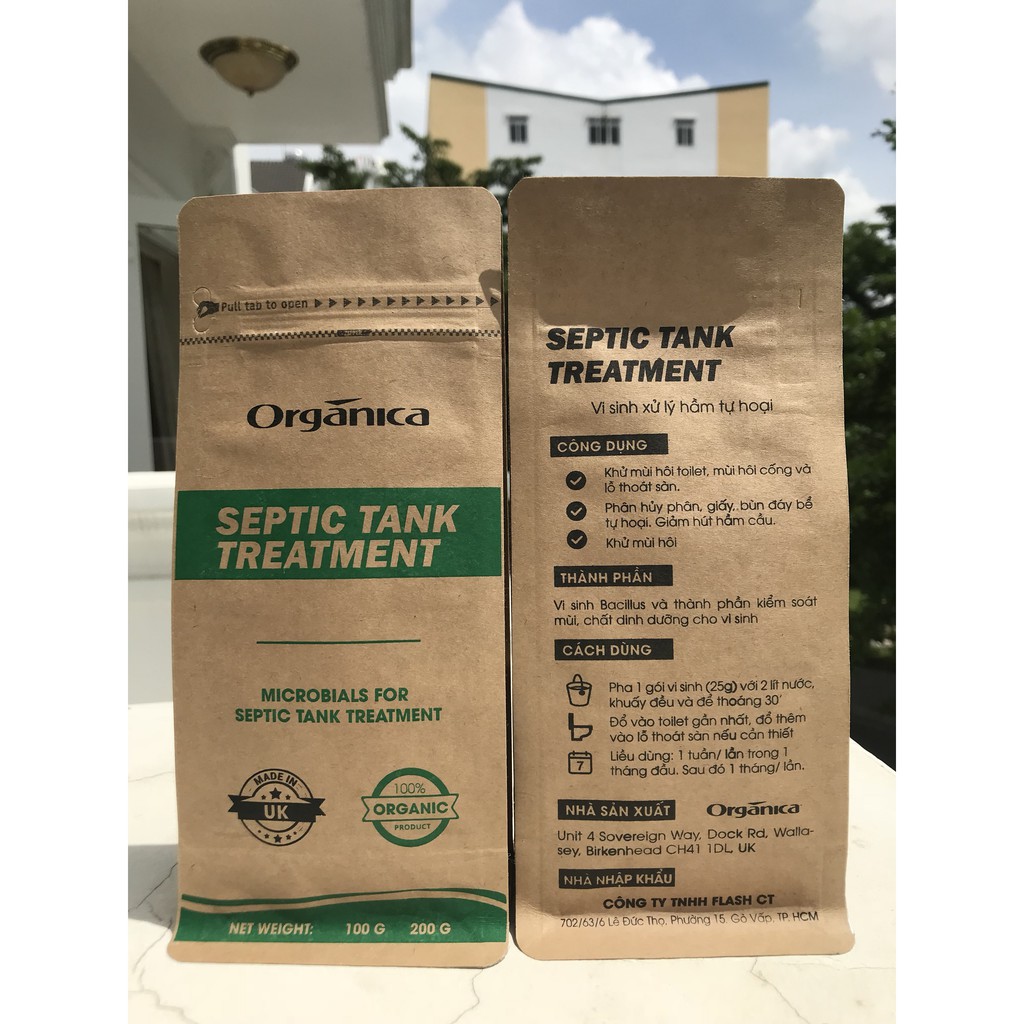 Vi sinh Hầm cầu Septic Tank 400G (16 gói*25G) - Organica UK