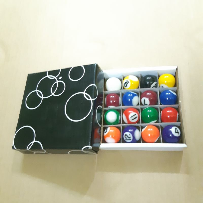 Bộ 16 viên bi/bóng bida mini đường kính 25 mm dành cho bàn bida trẻ em