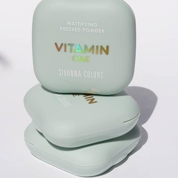 PHẤN PHỦ CHỨA TINH CHẤT DƯỠNG DA VITAMIN C&amp;E MATTIFYING PRESSED SIVANNA HF1006 CHÍNH HÃNG - 11263