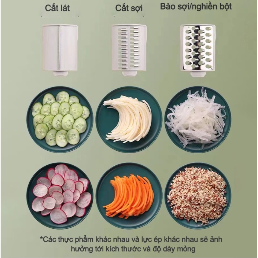 [HOT] Bộ dụng cụ nạo gọt rau củ 4 in 1, Máy thái cắt, bào sợi, nghiền nhỏ rau củ quả dễ dàng, an toàn và tiện dụng