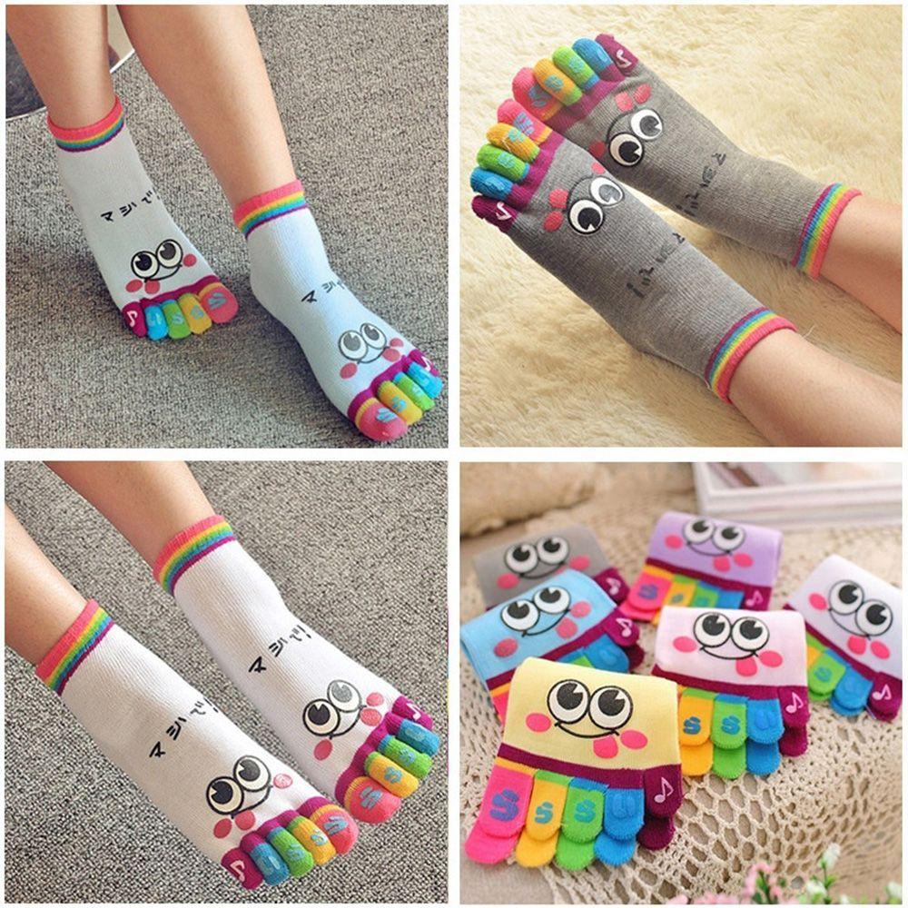 DWAYNE Tất Xỏ Năm Ngón Chất Liệu Cotton Dễ Thương Xinh Xắn