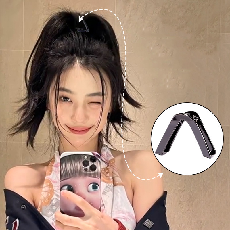 Kẹp Tóc Kim Loại Hình Chữ V Đơn Giản Phong Cách Hàn Quốc Mới