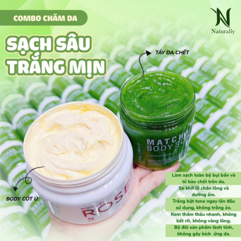Tẩy da chết body Matcha Naturally thơm mát lạnh
