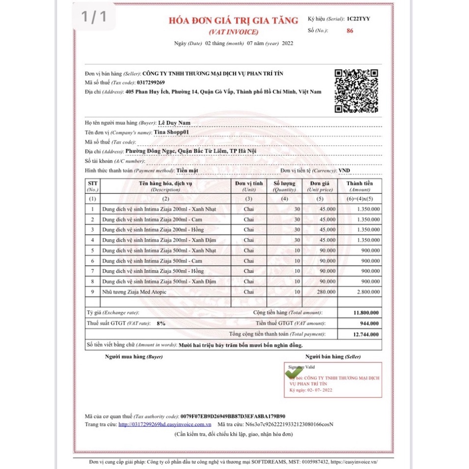 Dung dịch vệ sinh Intima Ziaja Balan