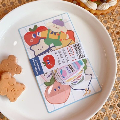 Set sticker decal dán sổ vở hoa quả 20 miếng Tom House