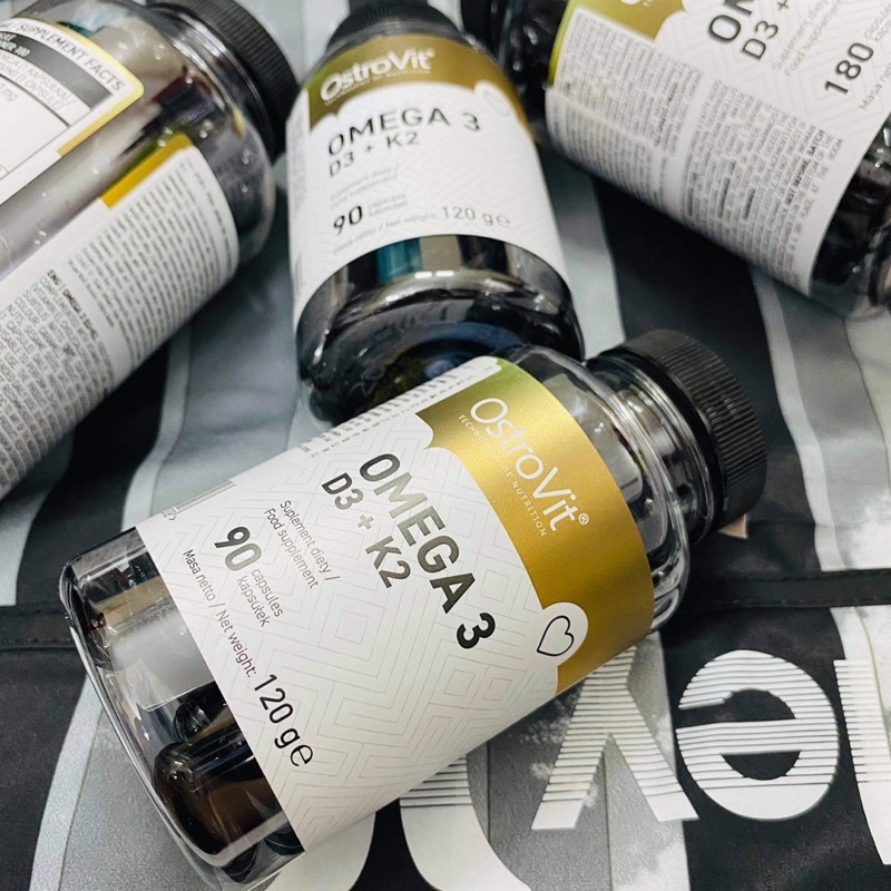 Dầu Cá Ostrovit Omega 3 D3+K2  - Hỗ Trợ Hệ Tim Mạch, Trí Não, Tăng Cường Thị Lực, Sáng Mắt, Chắc Xương