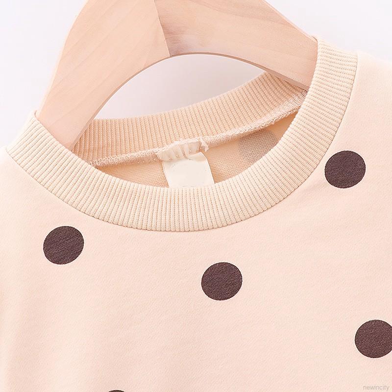 Đầm lưới chấm bi dài tay phong cách Hàn Quốc dễ thương dành cho bé gái