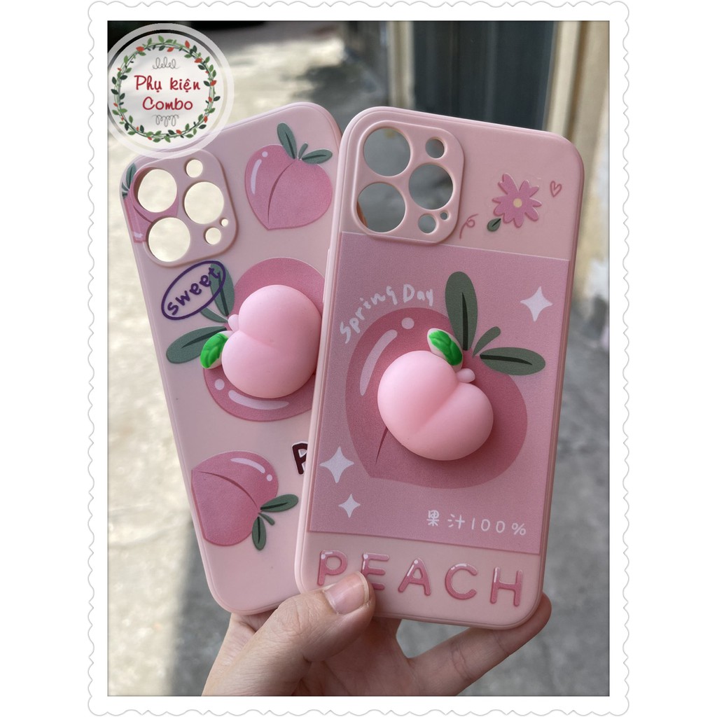 Ốp Lưng iphone gắn Mochi Trái đào từ iPhone 7 Plus đến iPhone 12 Promax siêu dễ thương