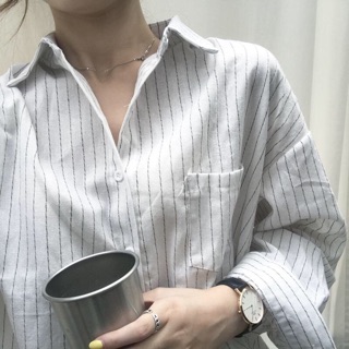 [ẢNH THẬT] Sơ mi sọc nữ ulzzang