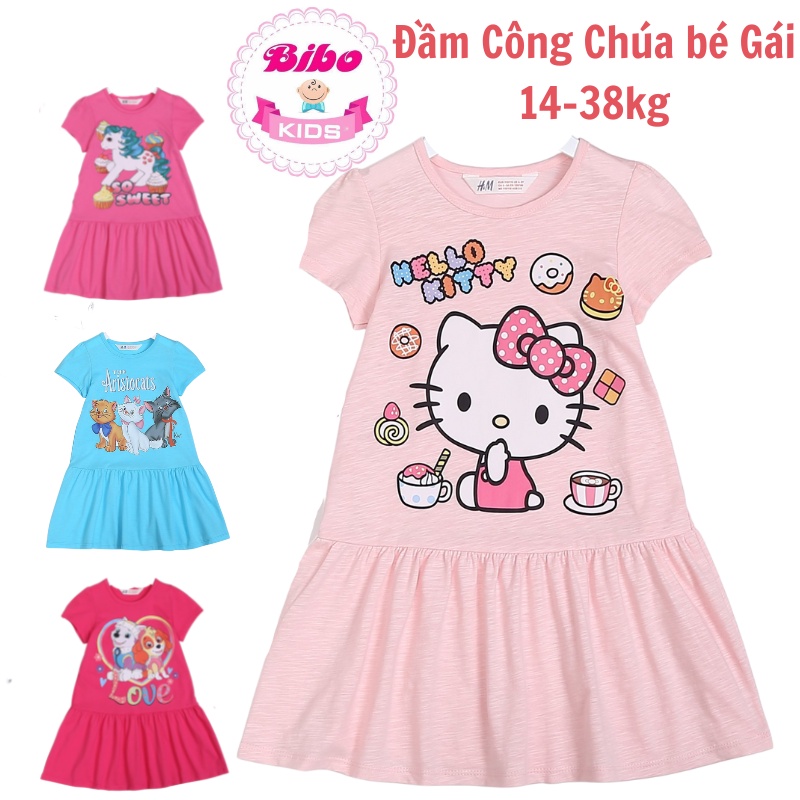 Đầm Công Chúa Elsa xinh đẹp, Váy đầm cho bé gái thun cotton xuất mền mịn mát đáng yêu CUTECOLLECTION