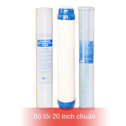 Bộ ba lõi lọc nước 1 2 3  ly lọc 20 inch CHUẨN dùng cho máy ro và bộ lọc thô