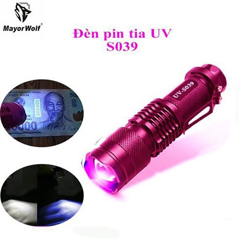 Đèn Pin MAYOR WOLF UV – S039, Đèn pin soi tia UV cao cấp
