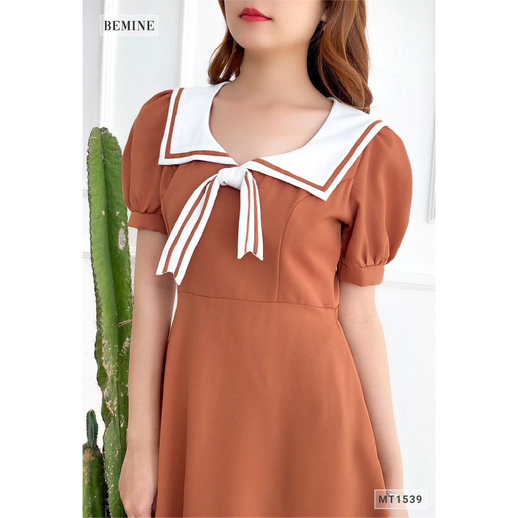 [Mã WABRWA15 giảm 15% đơn 300K] Đầm thủy thủ cổ phối trắng BEMINE MT1539DA | BigBuy360 - bigbuy360.vn