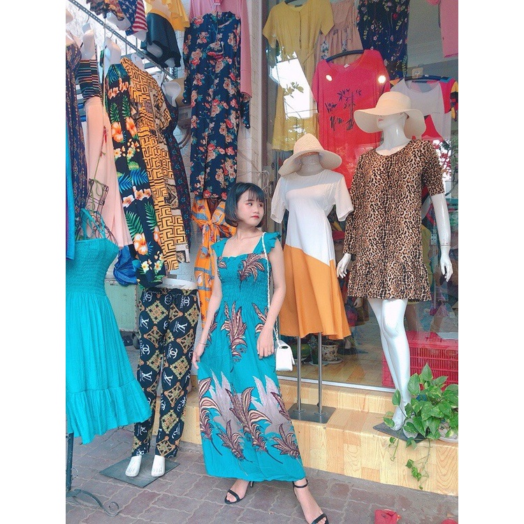 Đầm maxxi tay cánh tiên