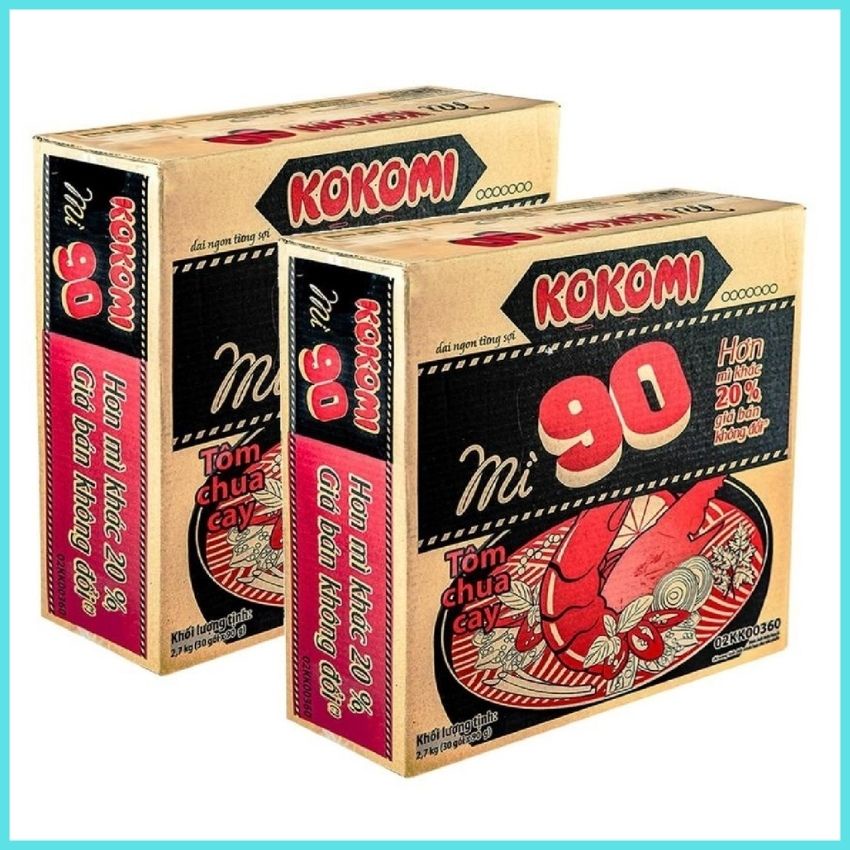 Thùng 30 gói mì Kokomi 90 tôm chua cay 90g, MKKM01-Bách hóa-HK24