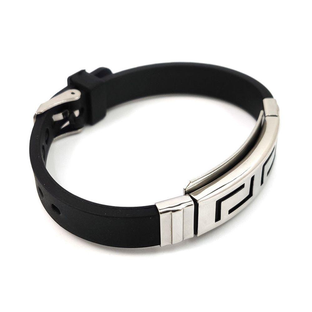 Vòng Tay Silicon Chống Thấm Nước Mặt Thép Không Gỉ Thiết Kế Thời Trang Phong Cách Hàn Quốc Cho Nữ