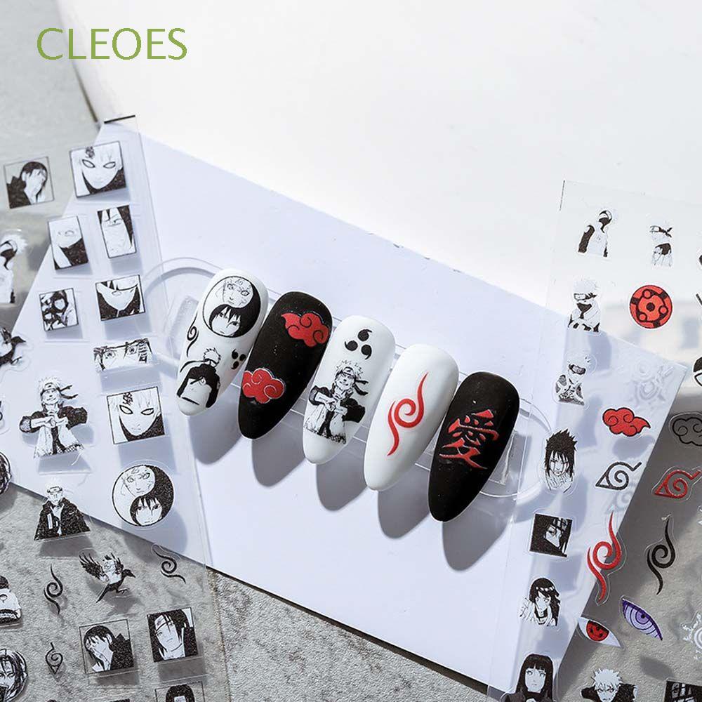 [Hàng mới về] Nhãn dán phong cách hoa/trái tim/mặt cười/thiên thần/Naruto hoạt hình tự dính trang trí móng cho nữ