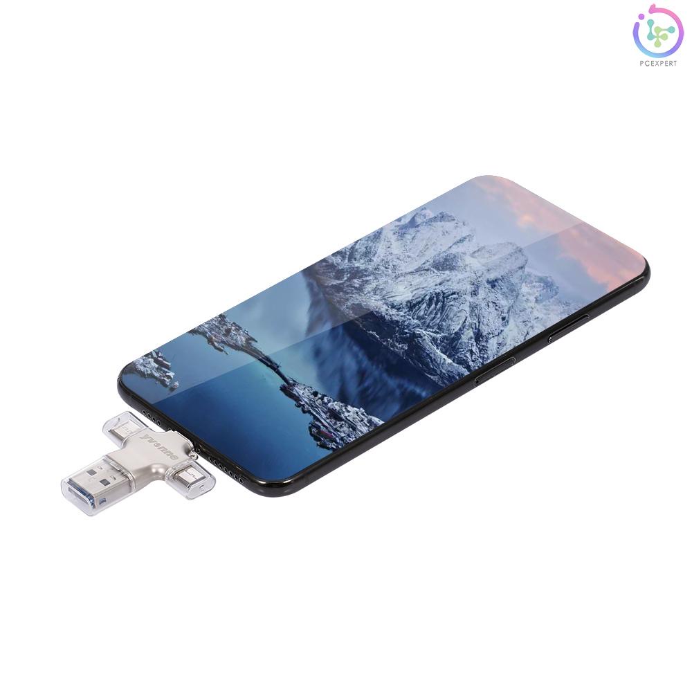 yvonne Y23 USB2.0 U Disk 32GB USB Micro USB Type-C Four-In-One High Speed OTG U Disk for Phone/PC/Laptop Silver