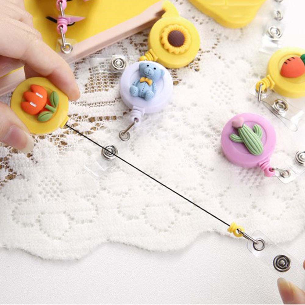 Phụ kiện treo thẻ tên/thẻ id/thẻ đi xe buýt họa tiết hoạt hình dễ thương có thể thu gọn cho nữ