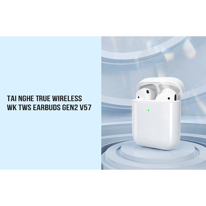 Kiểu dáng tai nghe không dây táo Bluetooth 2 tai True Wireless WK TWS Earbuds âm thanh siêu hay