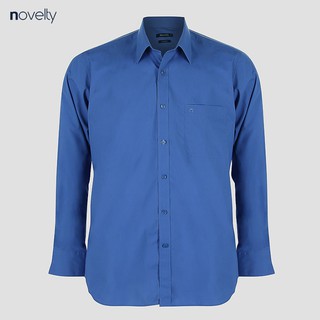 Áo sơ mi nam Novelty dài tay trơn màu xanh đậm NSMMMDMCVC200038D