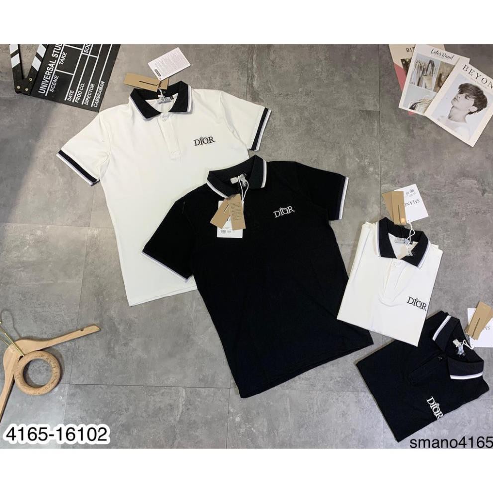 Áo polo Dior chữ thêu siêu hot-Áo polo nam thêu chữ cổ bẻ [Freeship]